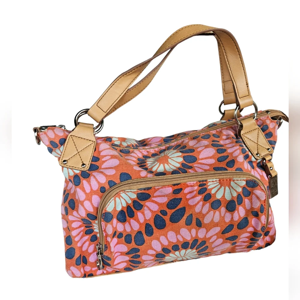 RELIC Pink Flower Power Canvas Shoulder Bag